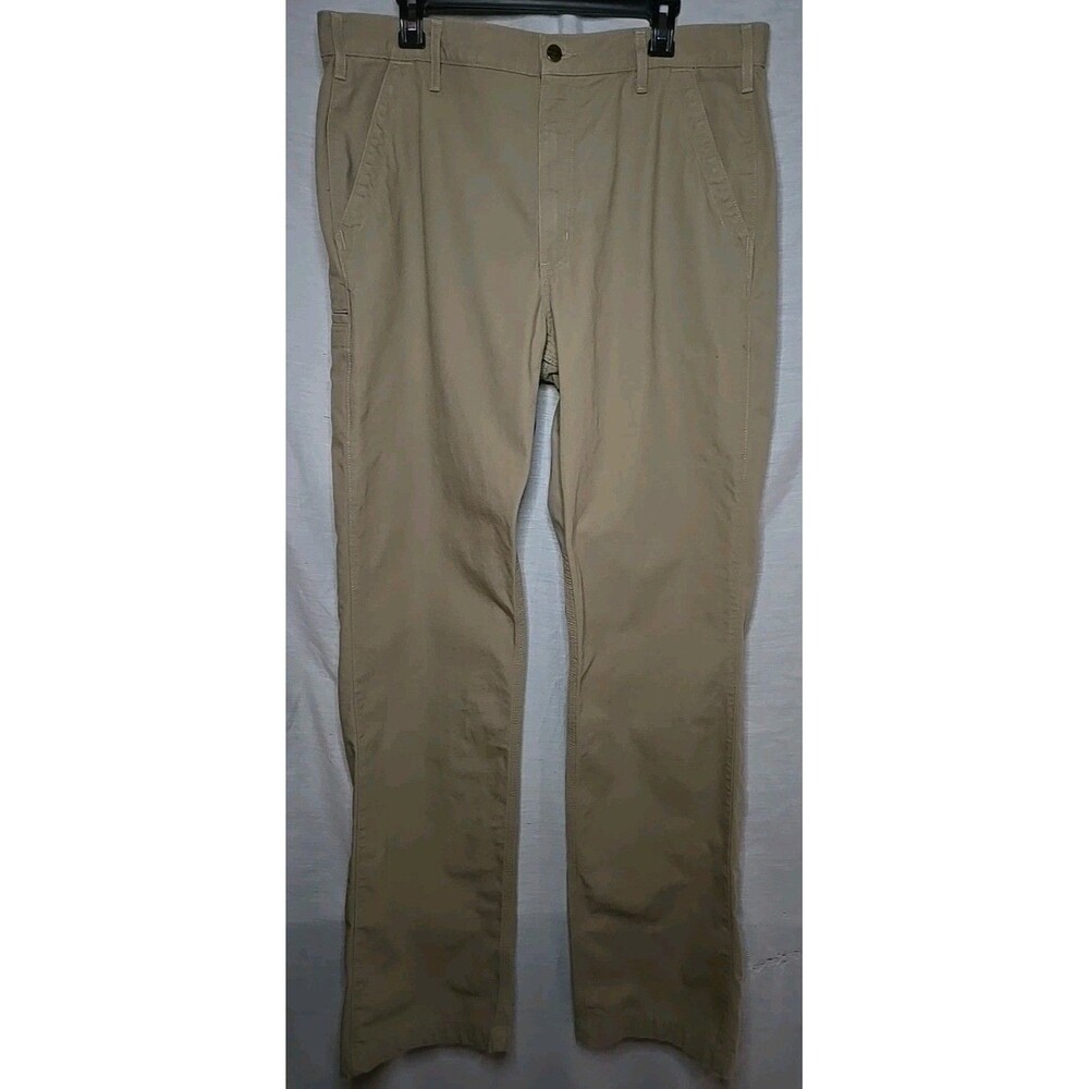 CARHARTT Khaki Brown Mens Work Pants 38 X 35 Relaxed Fit 4806